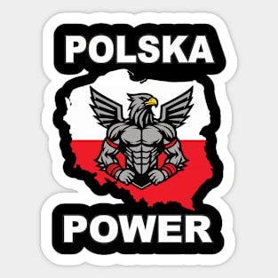 Polska Power, cool Poland design with white eagle Sticker